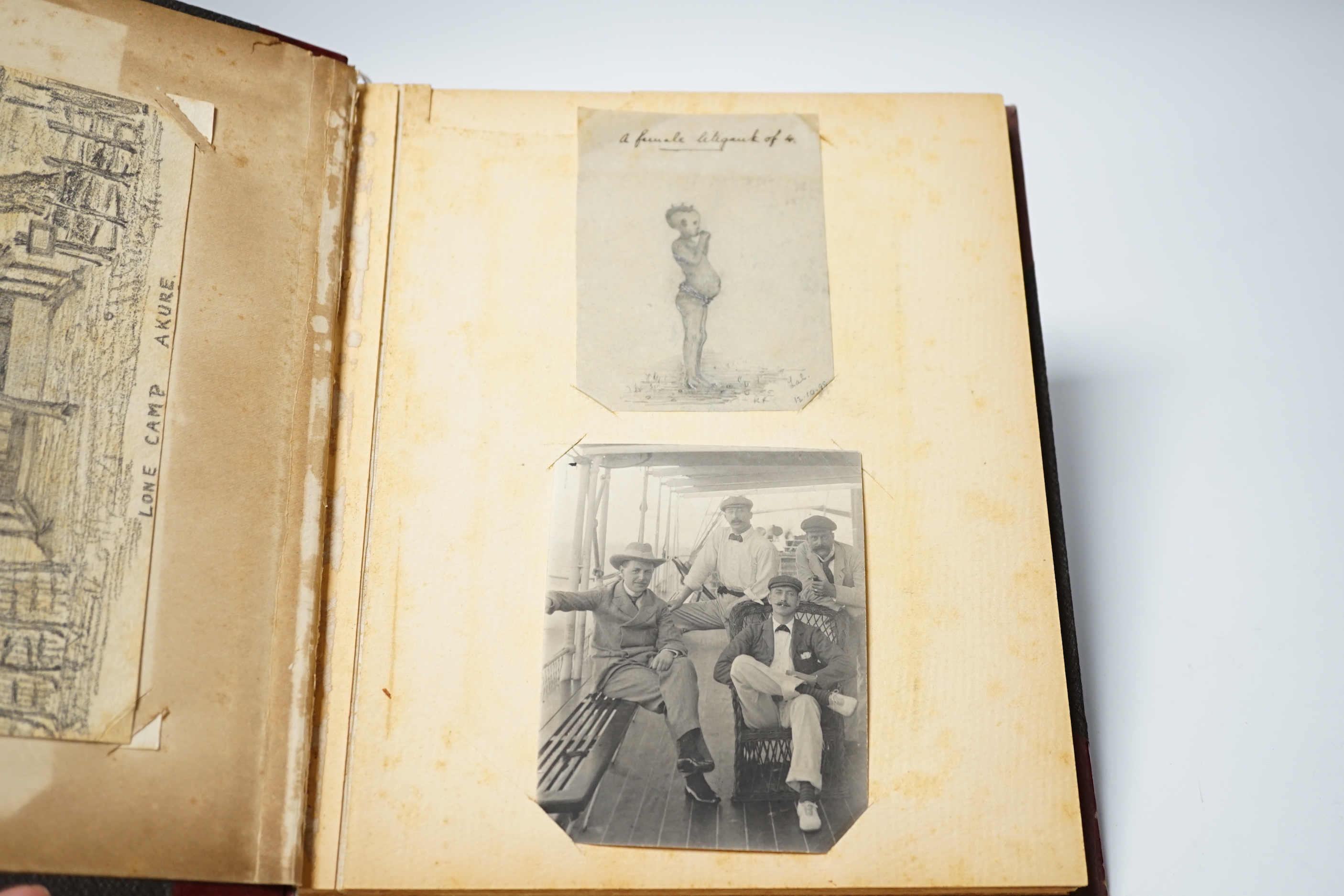 A quantity Nigerian sketches and photographs housed in an album